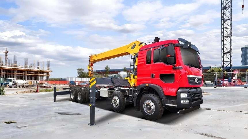 Transporte de carga com grua